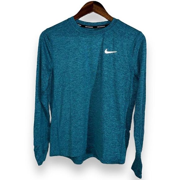 Teal Blue Nike Running L/S Performance L/S T-Shirt SZ M - Picture 1 of 7